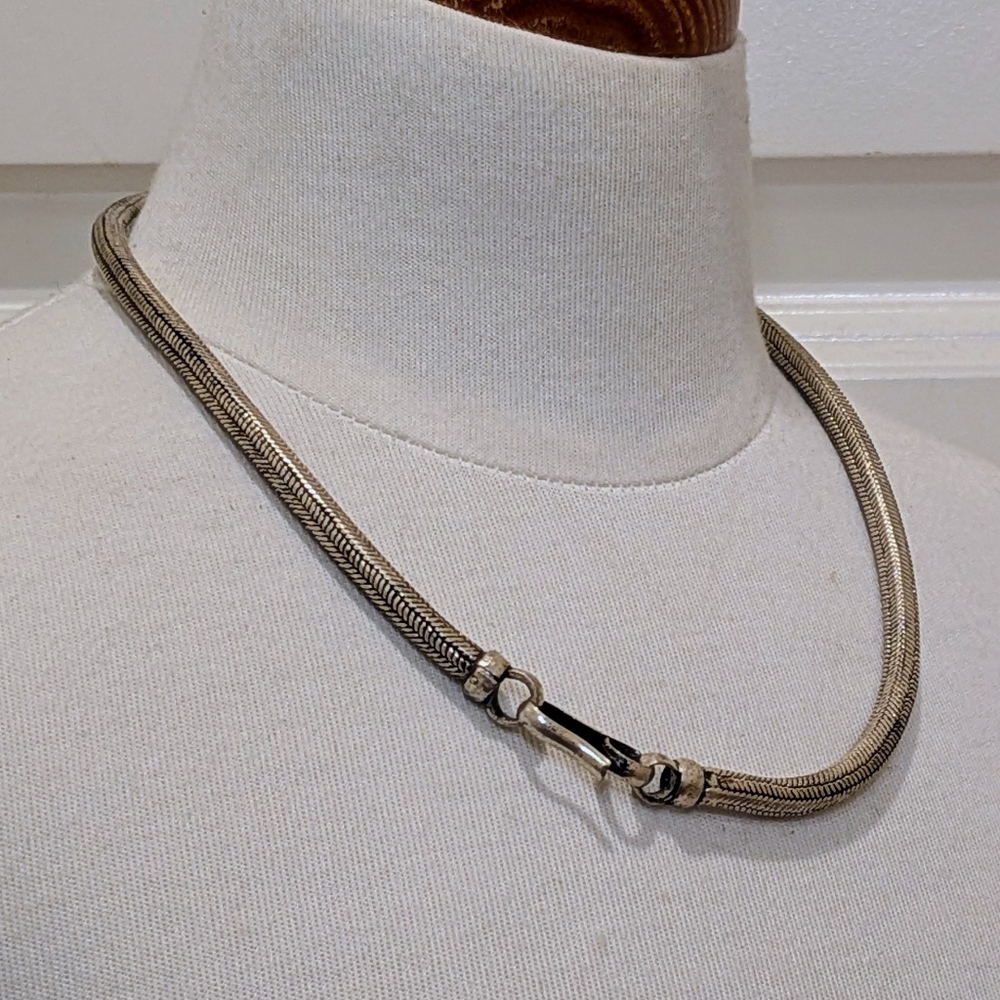 NWT Beckwoman 18" Oxidized Super Chunky Snake Chain Necklace with Hook Clasp - Picture 3 of 7